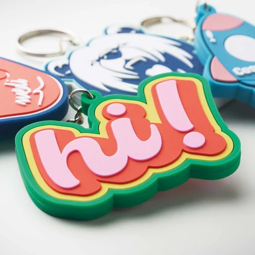 Portachiavi NFC in gomma PVC personalizzato con logo bifacciale