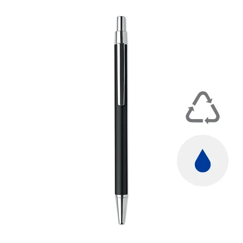 Penna a sfera a pulsante in alluminio riciclato refill blu