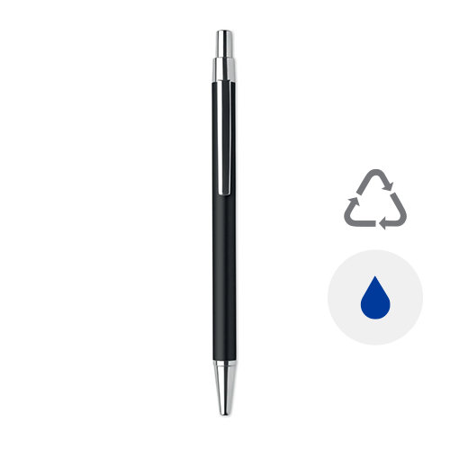 Penna a sfera a pulsante in alluminio riciclato refill blu