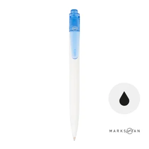 Penna a sfera in plastica destinata all'oceano a marchio Marksman con dettagli colorati e in refill nero