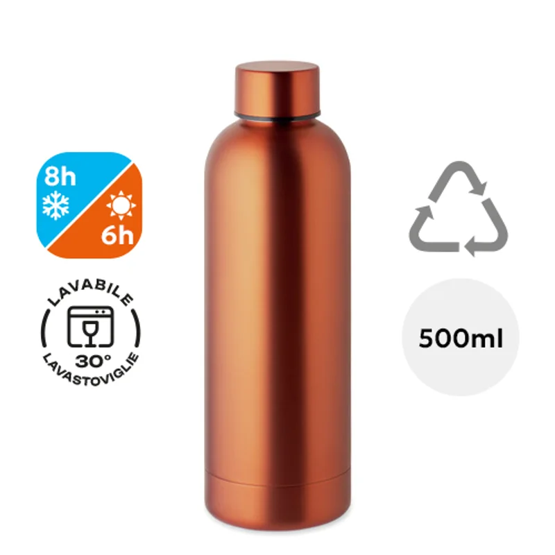 Borraccia sottovuoto isolante a doppio strato in acciaio inox riciclato 500ml
