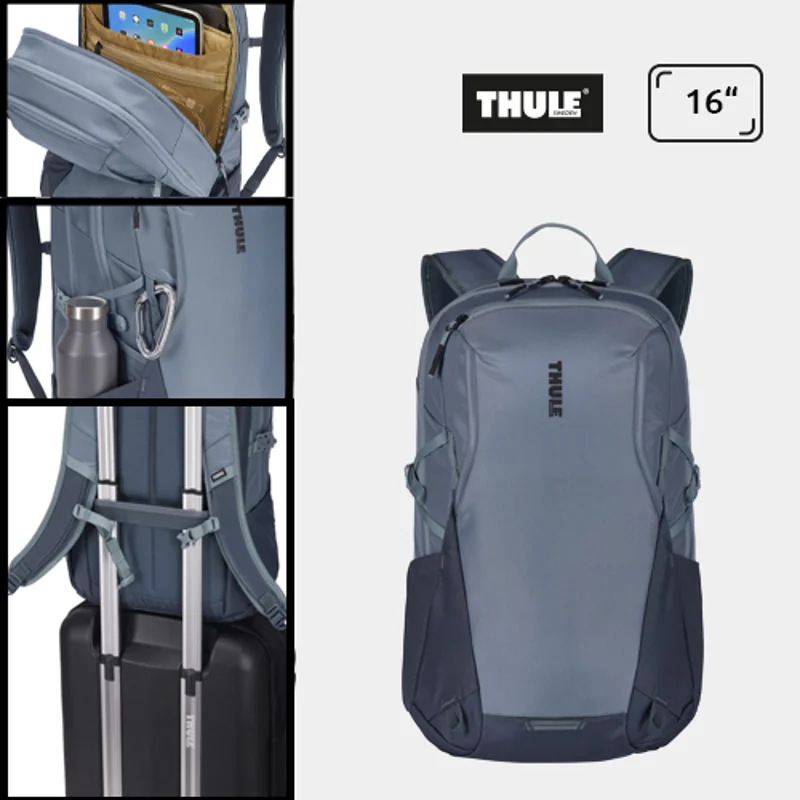 Zaino porta pc Thule da 16'' in nylon dotato di cinghia pettorale e cinghie di compressione laterali