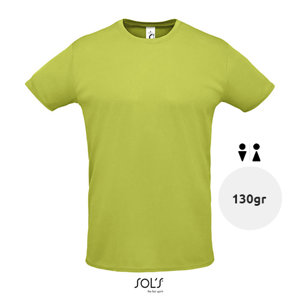 T-shirt unisex sportiva colori assortiti a girocollo taglio regolare in poliestere traspirante 130gr