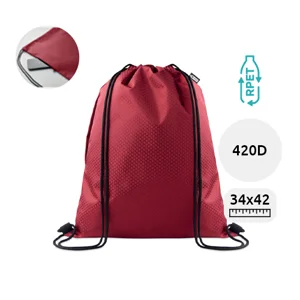 Sacca in RPET con tasca laterale verticale con zip 34x42cm