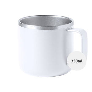 Tazza in acciaio inox a doppia parete con finitura colorata 350ml