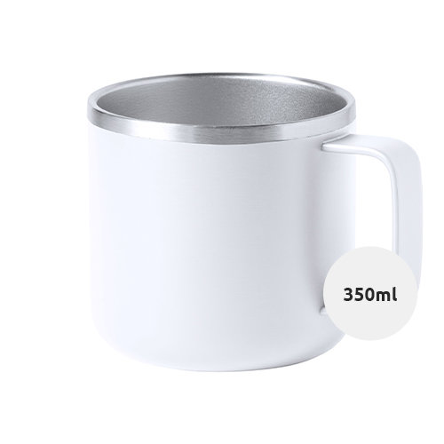 Tazza in acciaio inox a doppia parete con finitura colorata 350ml