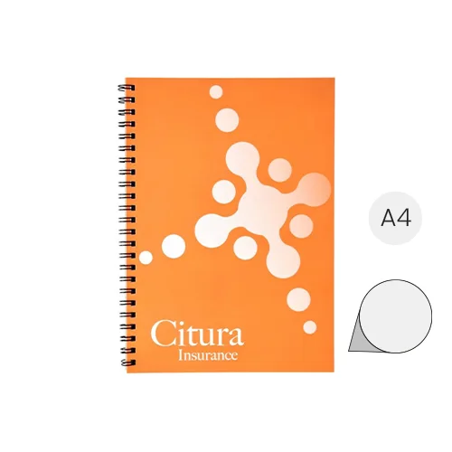 Block notes A4 Desk-Mate con spirale nera e con 50 fogli e copertina impermeabile totalmente personalizzabili