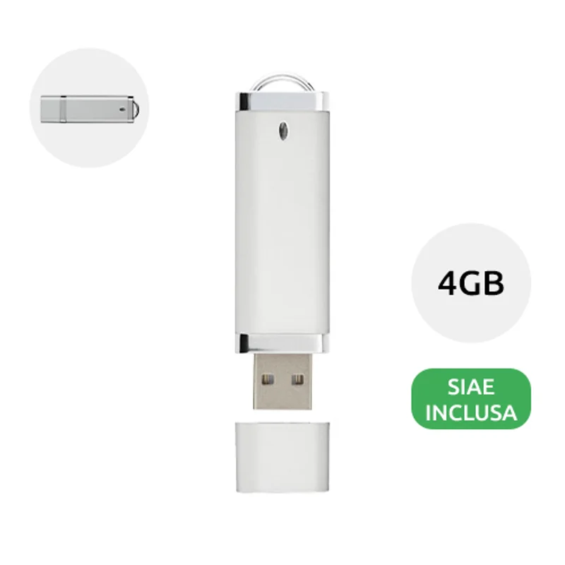 Chiavetta USB in plastica con tappo disponibile in varie colorazioni da 4GB con scatola rgalo
