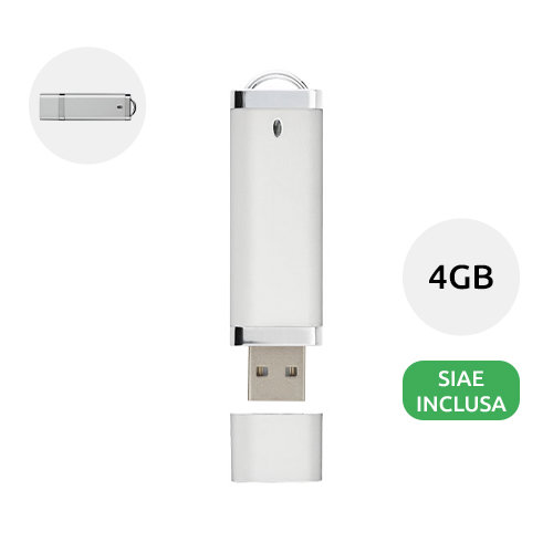 Chiavetta USB in plastica con tappo disponibile in varie colorazioni da 4GB con scatola rgalo