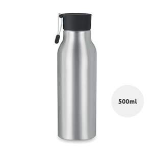 Borraccia in alluminio da 500 ML tappo in PP e laccio silicone