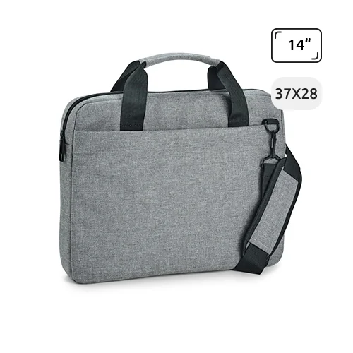 Borsa porta pc da 14" in poliestere 600D con tracolla regolabile e aggancio trolley 37x5x28cm