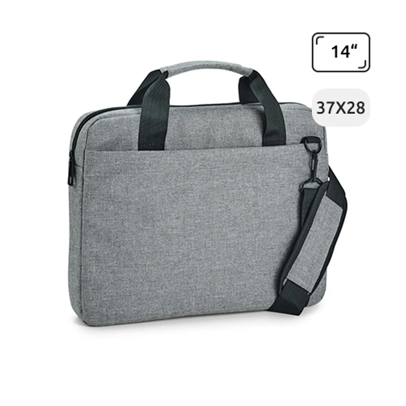 Borsa porta pc da 14" in poliestere 600D con tracolla regolabile e aggancio trolley 37x5x28cm