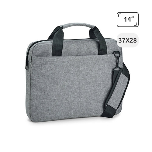 Borsa porta pc da 14" in poliestere 600D con tracolla regolabile e aggancio trolley 37x5x28cm