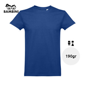 T-shirt da bambino unisex colori assortiti a girocollo taglio regolare 100% cotone 190gr