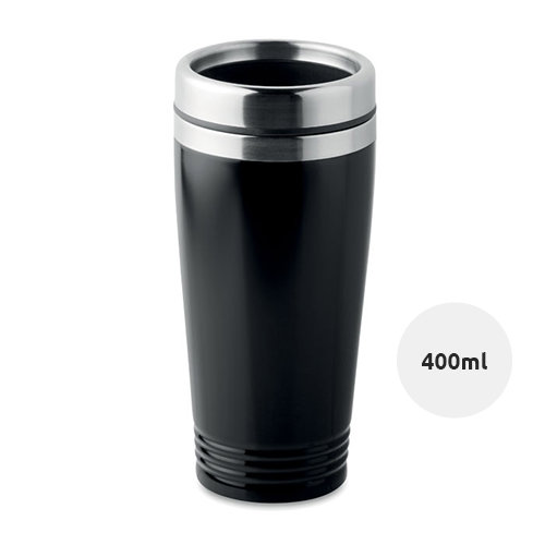 Bicchiere in acciaio inossidabile a doppio strato con coperchio in plastica antigoccia 400ml