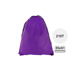 Sacca in poliestere colorata con lacci lunghi e chiusura a coulisse da 210T 33x41cm