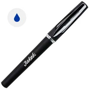 Penna roller in ABS con cappuccio e refill gel blu