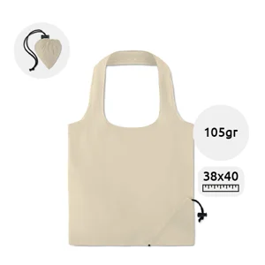 Shopper in cotone richiudibile in colore naturale con chiusura a coulisse da 105gr 38x40cm