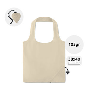 Shopper in cotone richiudibile in colore naturale con chiusura a coulisse da 105gr 38x40cm