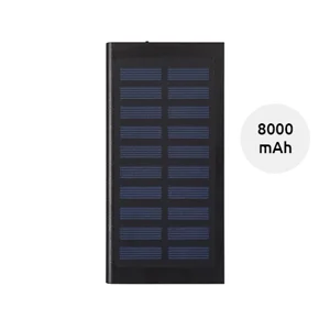 Power bank solare in alluminio con torcia a LED da 8000mAh fornito in scatola regalo