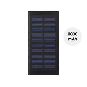 Powerbank solare in alluminio con torcia a LED da 8000mAh fornito in scatola regalo