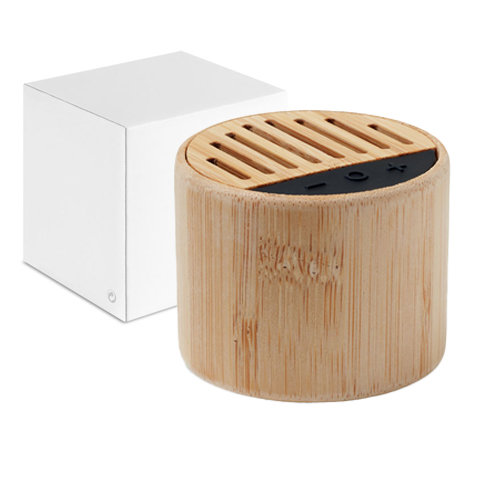 Cassa Wireless 5.3 in ABS e bambù con luce a LED