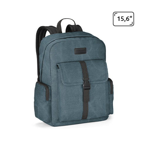 Zaino porta pc da 15.6'' in tela di cotone prelavato con scomparto interno foderato e aggancio trolley