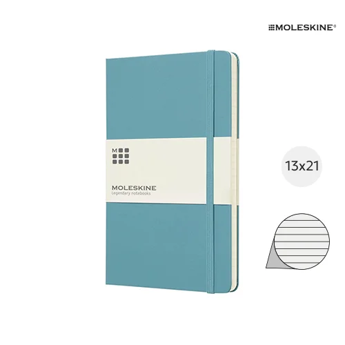 Block note Moleskine con copertina rigida e fogli a righe color avorio 13x21cm