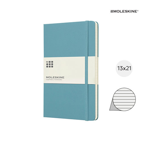 Block note Moleskine con copertina rigida e fogli a righe color avorio 13x21cm