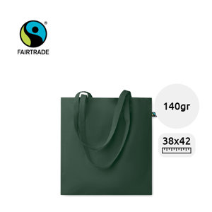 Shopper in cotone equosolidale a marchio Fairtrade in diverse colorazioni da 140gr 38X42cm