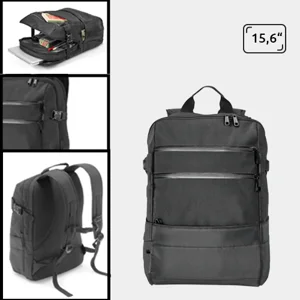 Zaino porta pc multitasca da 15.6'' in poliestere jacquard con schienale e spallacci imbottiti