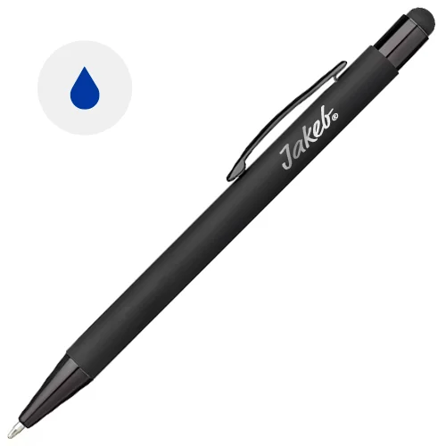 Penna con touch in alluminio in tinta con effetto gommato 