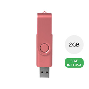 Chiavetta USB in plastica e alluminio con apertura girevole colorata da 2GB