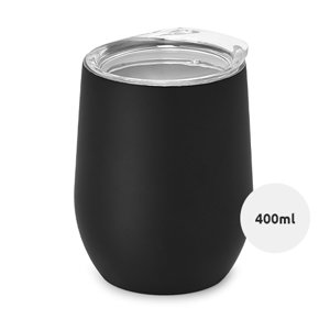 Bicchiere da viaggio in acciaio inossidabile a doppio strato con finitura opaca 400ml