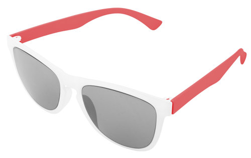 Occhiali da sole in plastica con combinazione colore lenti-telaio personalizzata e lenti UV400