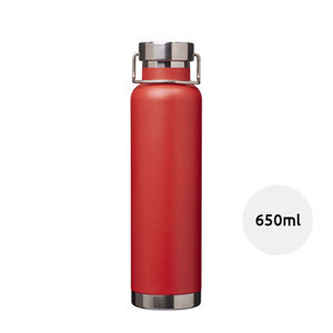 Borraccia in acciaio inox con isolamento sottovuoto in rame tappo a vite con anello da 650 ml