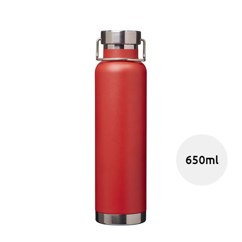 Borraccia in acciaio inox con isolamento sottovuoto in rame tappo a vite con anello da 650 ml