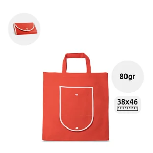 Shopper in TNT pieghevole e con chiusura a bottone da 80gr 38x46cm
