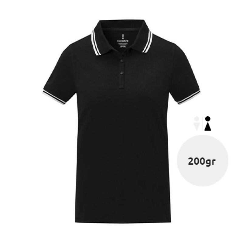 Maglietta polo da donna colori assortiti in tessuto piqué a maniche corte taglio regolare 100% cotone 200gr