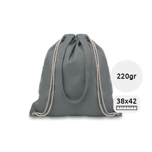 Sacca in canvas colorato con manici lunghi e chiusura a coulisse da 220gr 38x42cm