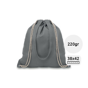 Sacca in canvas colorato con manici lunghi e chiusura a coulisse da 220gr 38x42cm