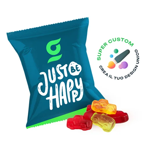 Caramelle gommose alla frutta in Bustine Personalizzate da 10g
