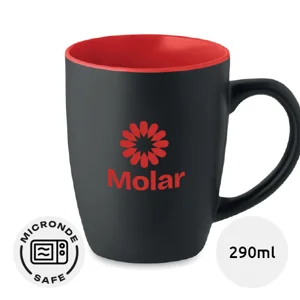 Tazza in ceramica da 290ml con finitura opaca e interno colorato e scatola regalo bianca