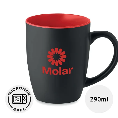 Tazza in ceramica da 290ml con finitura opaca e interno colorato e scatola regalo bianca