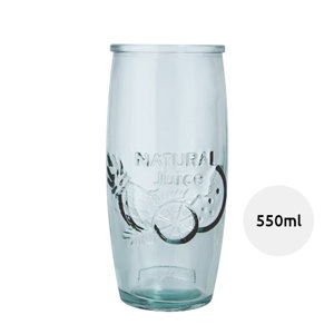 Bicchiere da cocktail in vetro riciclato con spremiagrumi e cannuccia da 550ml
