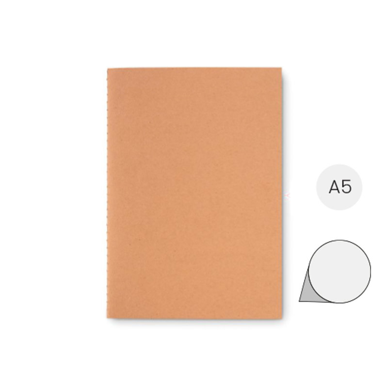 Block notes A5 in carta riciclata con 80 fogli neutri