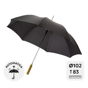 Ombrello automatico 23" con manico in legno dritto