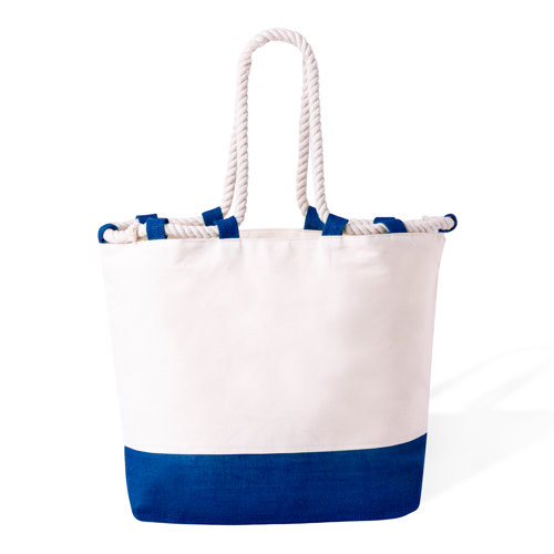 Borsa mare in cotone e juta con manici in corda da 280gr 50x34x17cm