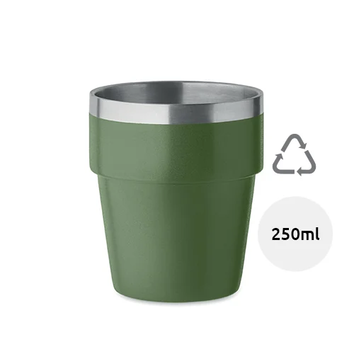 Bicchiere impilabile e doppio strato in acciaio inossidabile riciclato 250ml