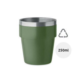 Bicchiere impilabile e doppio strato in acciaio inossidabile riciclato 250ml